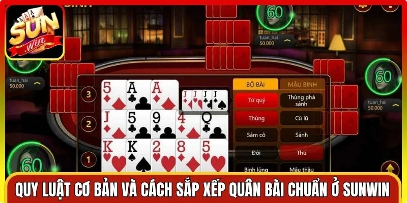 Quy luật cơ bản và cách sắp xếp quân bài chuẩn ở Sunwin